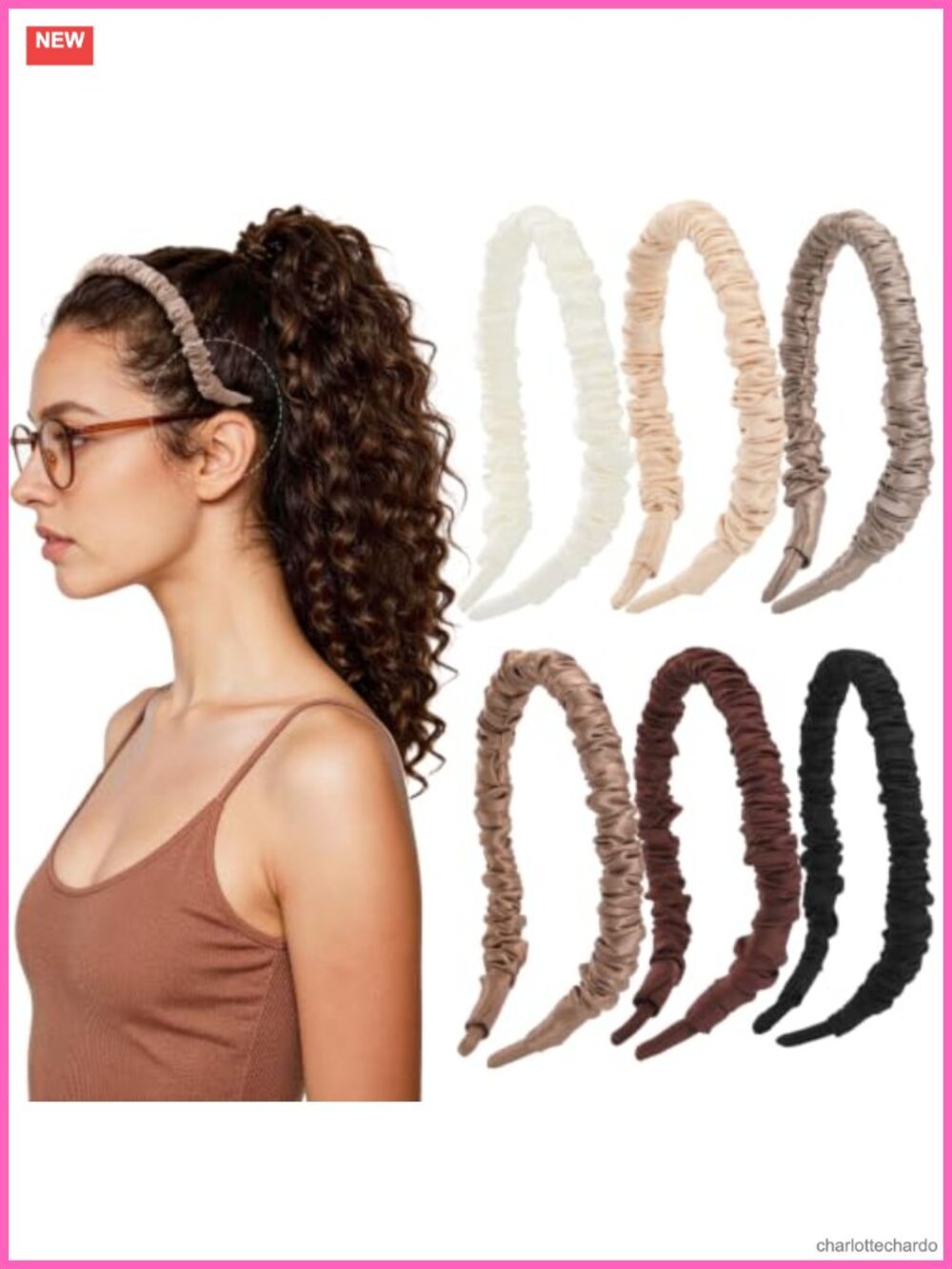 6Pc Satin Headbands No-Slip Glasses-Friendly Hair Accessories Women